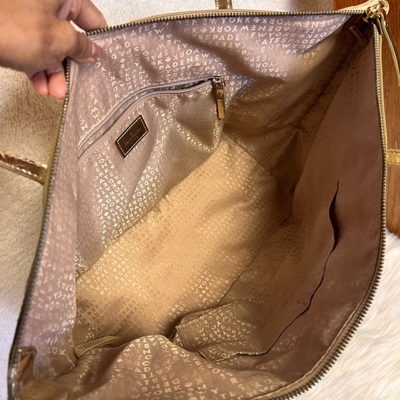 Kate Spade Metallic Gold Tote with Polka Dots - Picture 5 of 9